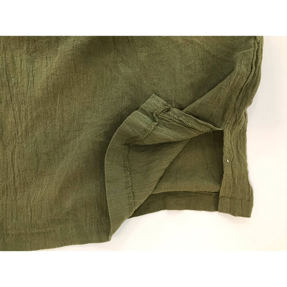 Women's Overall Jumpsuit Bib Trouser Wide Leg 100% Cotton Olive Green Size 5xl - Picture 6 of 10